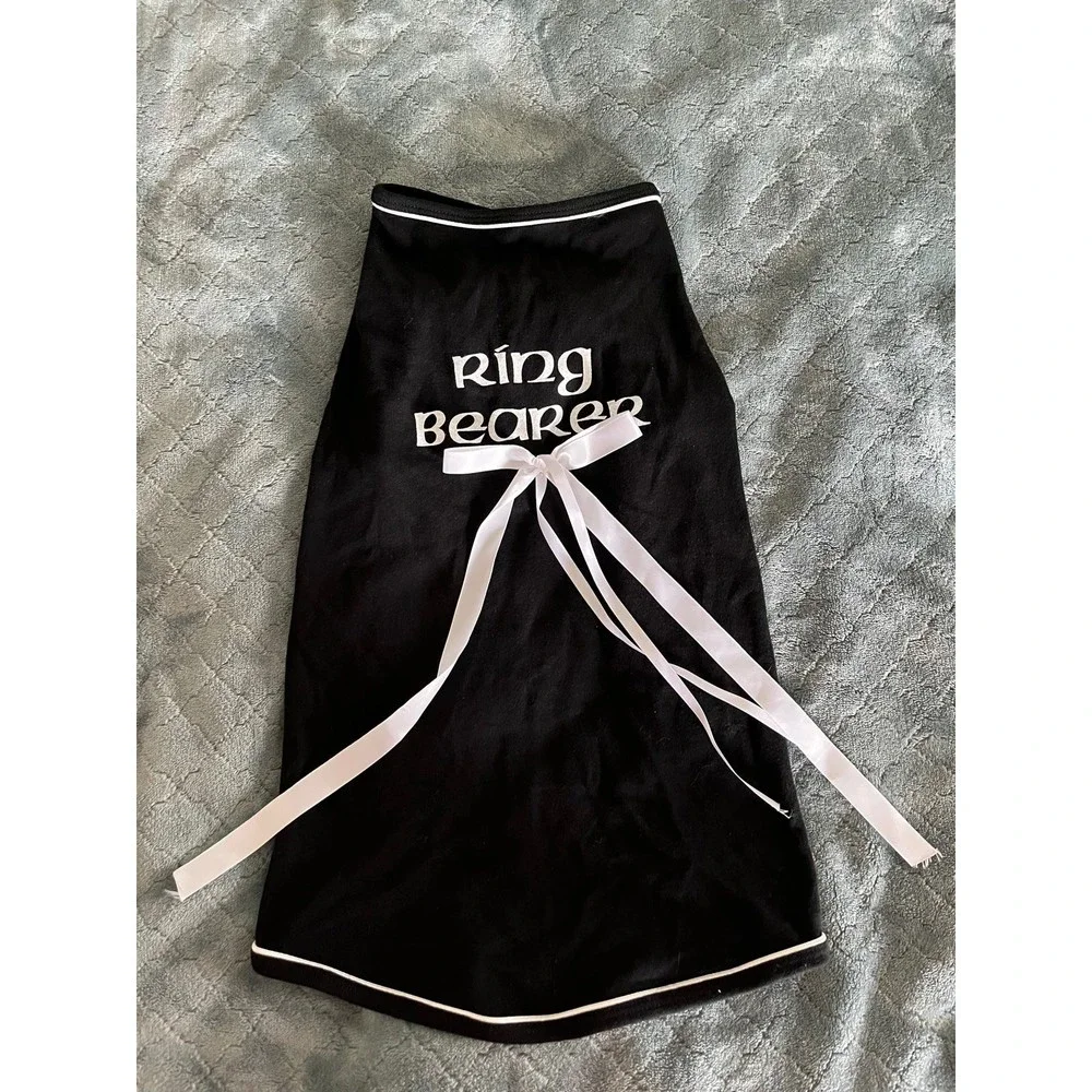 Ring Bearer Black Dog Dress with White Bow